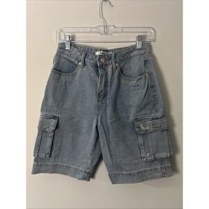 Refrain Blue Cargo Shorts with Relaxed Fit Size 3/26